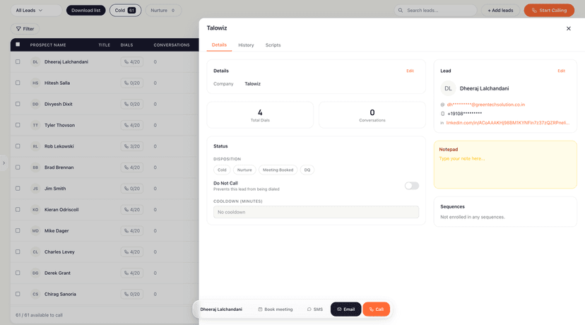 1-Cal — AI-powered sales dialer built entirely by Kairos